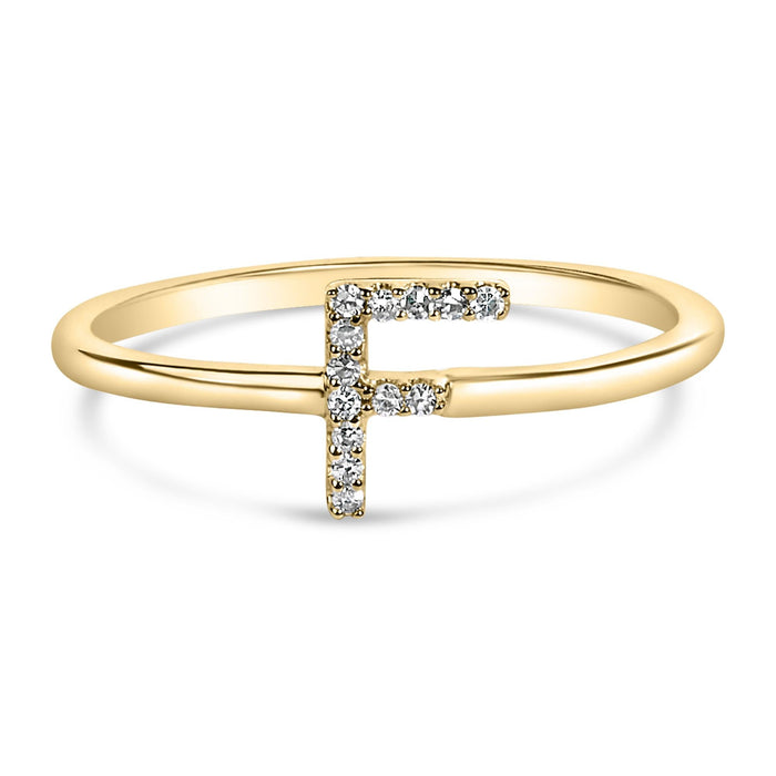 Diamond Accent Initial A-Z Ring in 10K Yellow Gold, photo 21