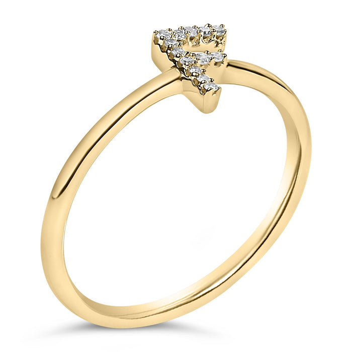 Diamond Accent Initial A-Z Ring in 10K Yellow Gold
