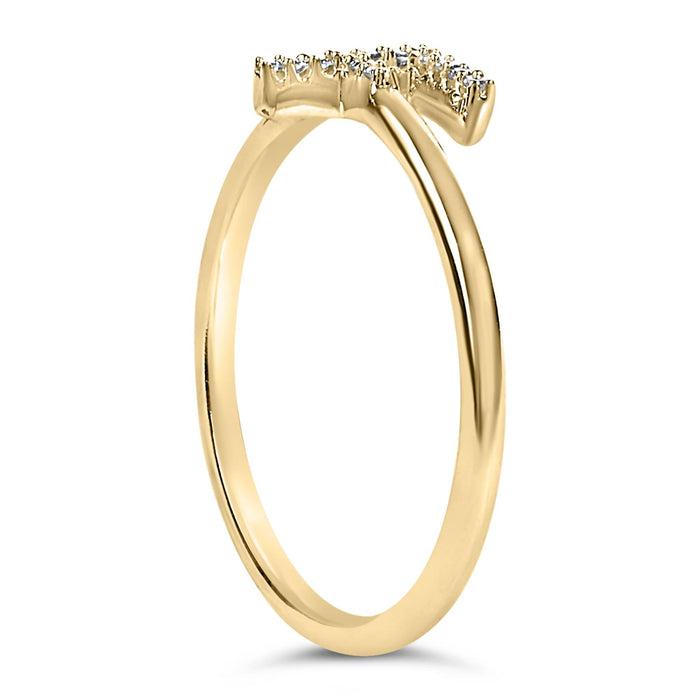 Diamond Accent Initial A-Z Ring in 10K Yellow Gold