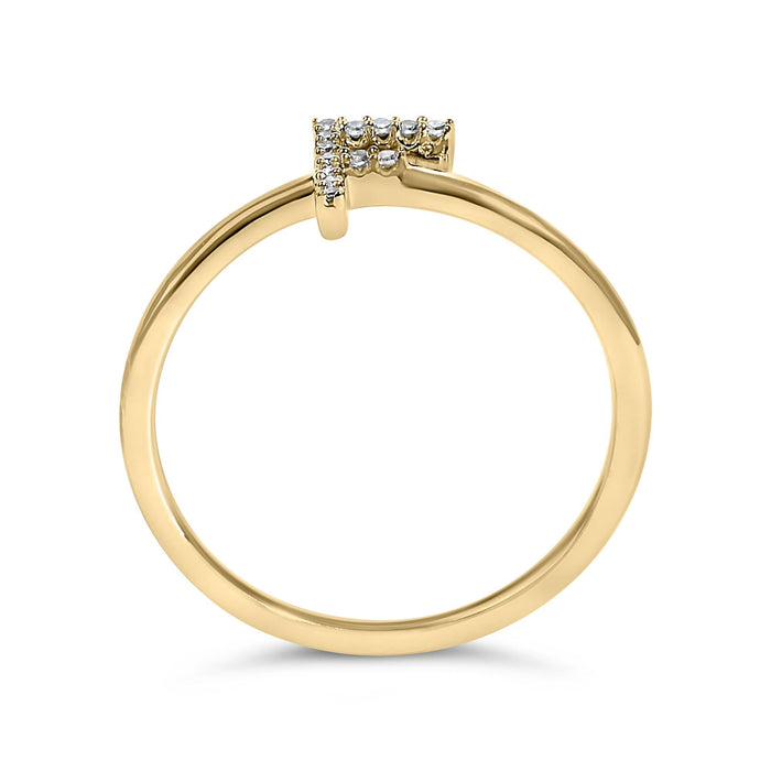 Diamond Accent Initial A-Z Ring in 10K Yellow Gold