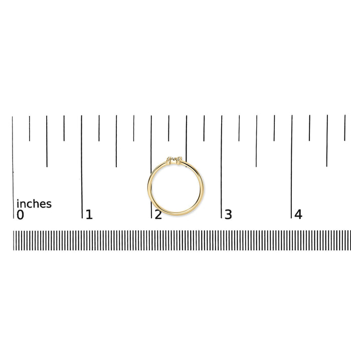 Diamond Accent Initial A-Z Ring in 10K Yellow Gold