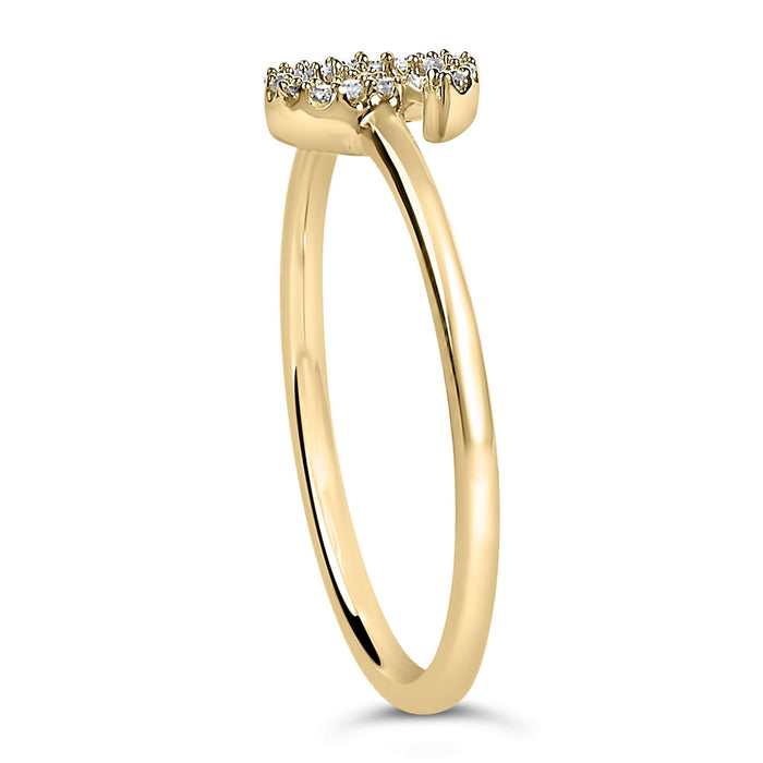 Diamond Accent Initial A-Z Ring in 10K Yellow Gold