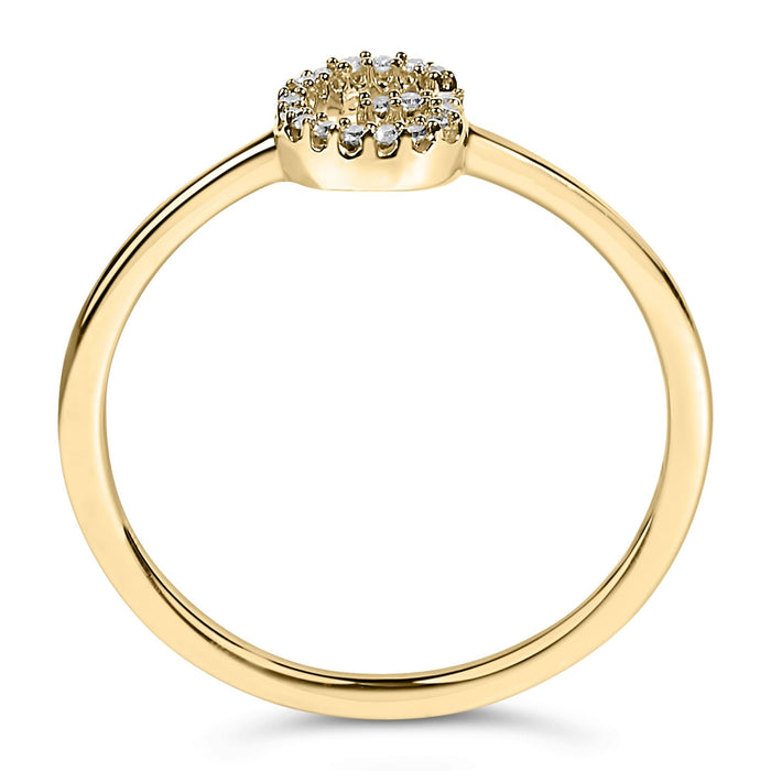 Diamond Accent Initial A-Z Ring in 10K Yellow Gold