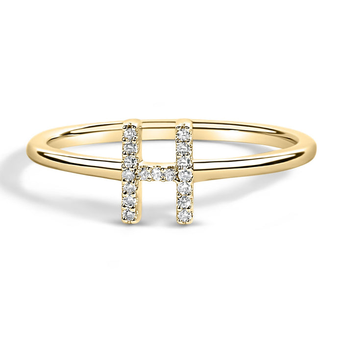 Diamond Accent Initial A-Z Ring in 10K Yellow Gold, photo 19