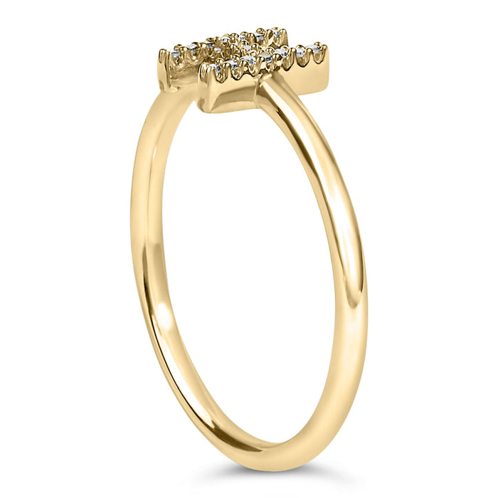 Diamond Accent Initial A-Z Ring in 10K Yellow Gold