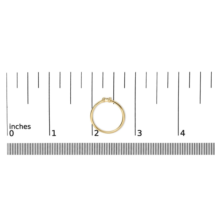 Diamond Accent Initial A-Z Ring in 10K Yellow Gold