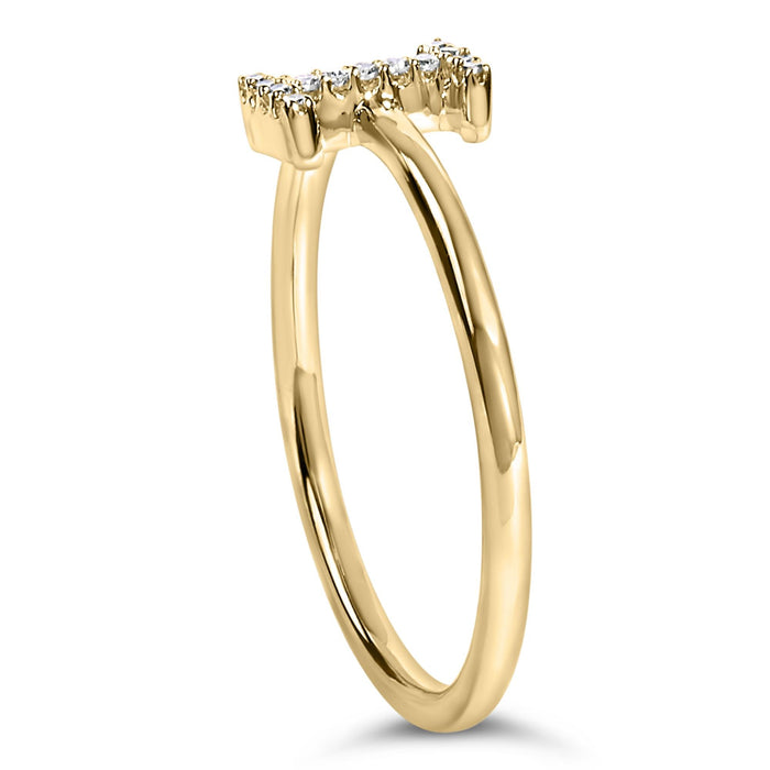 Diamond Accent Initial A-Z Ring in 10K Yellow Gold