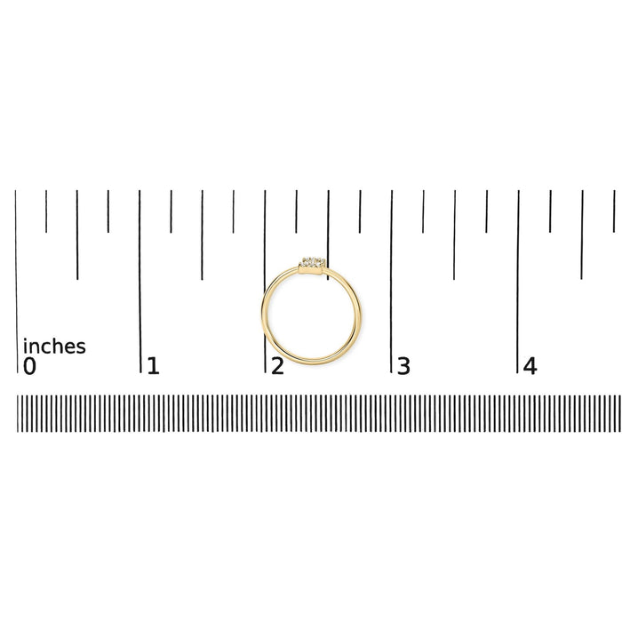 Diamond Accent Initial A-Z Ring in 10K Yellow Gold