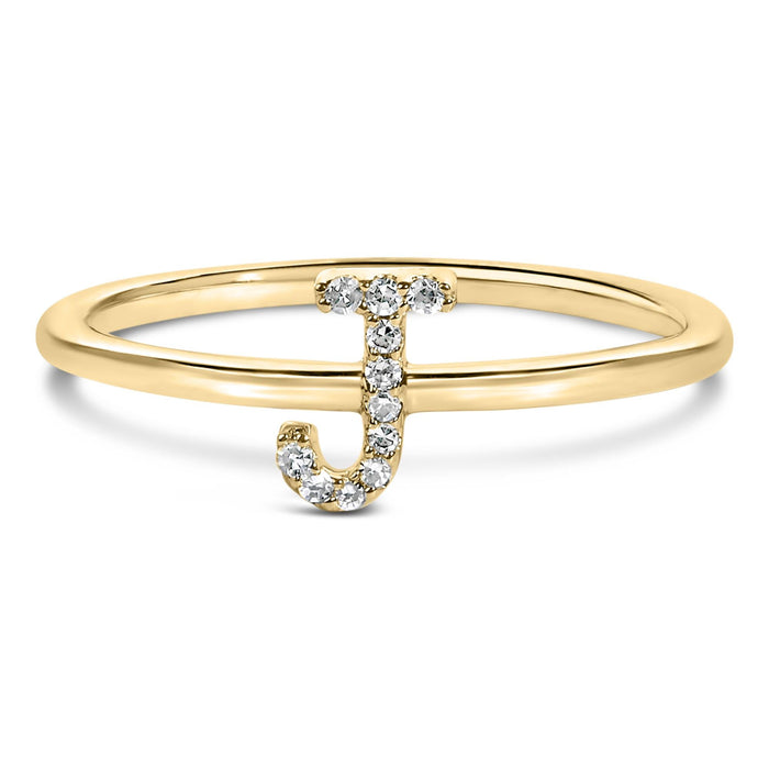 Diamond Accent Initial A-Z Ring in 10K Yellow Gold, photo 17