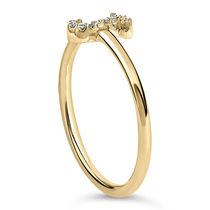 Diamond Accent Initial A-Z Ring in 10K Yellow Gold