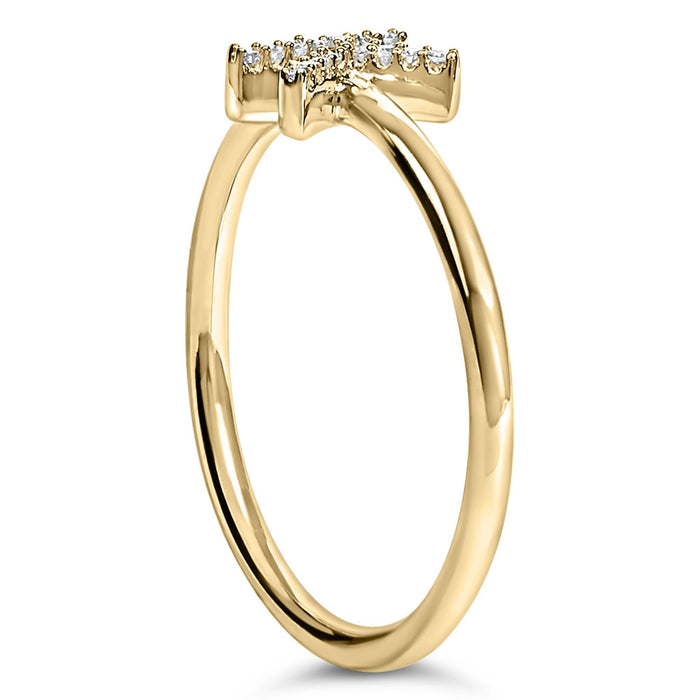 Diamond Accent Initial A-Z Ring in 10K Yellow Gold