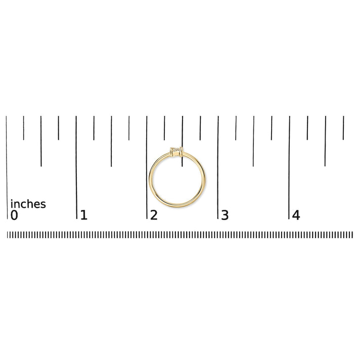 Diamond Accent Initial A-Z Ring in 10K Yellow Gold