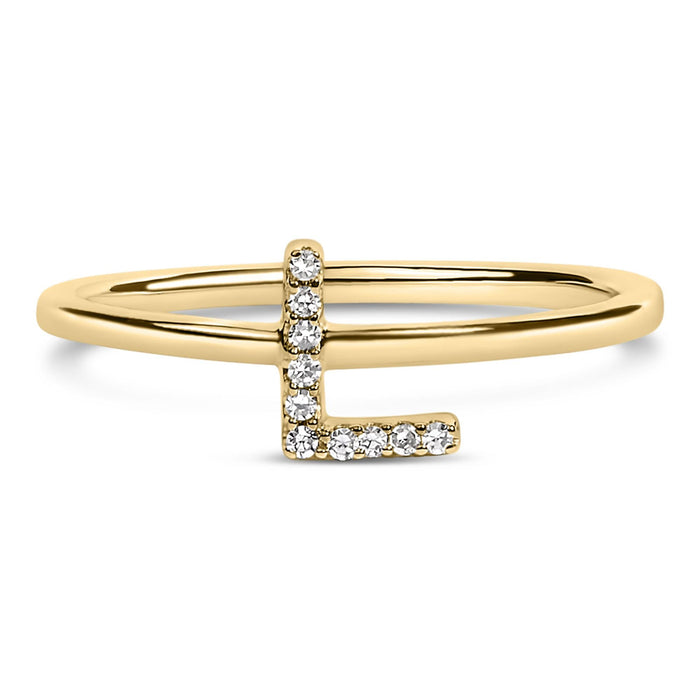 Diamond Accent Initial A-Z Ring in 10K Yellow Gold, photo 15