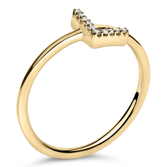 Diamond Accent Initial A-Z Ring in 10K Yellow Gold