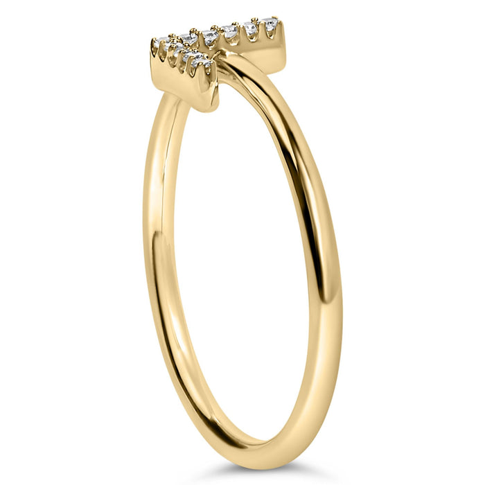 Diamond Accent Initial A-Z Ring in 10K Yellow Gold
