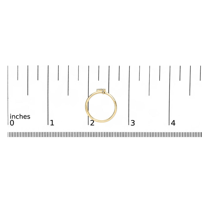 Diamond Accent Initial A-Z Ring in 10K Yellow Gold