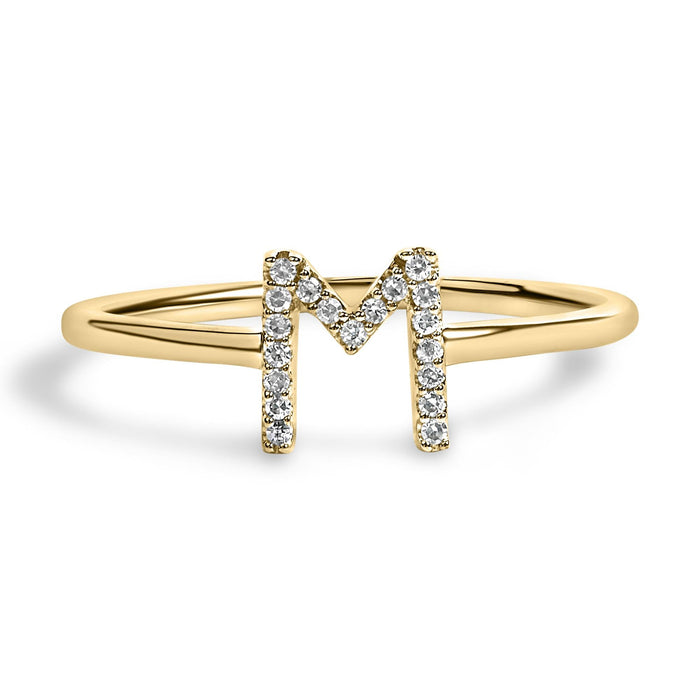 Diamond Accent Initial A-Z Ring in 10K Yellow Gold, photo 14