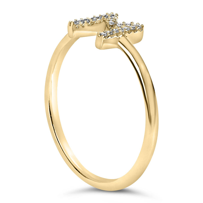 Diamond Accent Initial A-Z Ring in 10K Yellow Gold