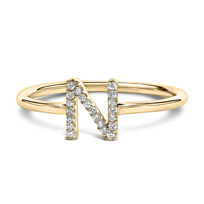 Diamond Accent Initial A-Z Ring in 10K Yellow Gold, photo 13