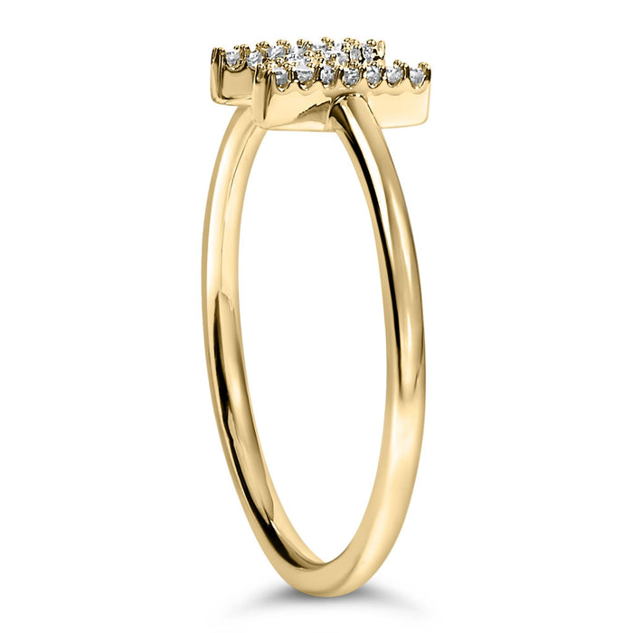Diamond Accent Initial A-Z Ring in 10K Yellow Gold