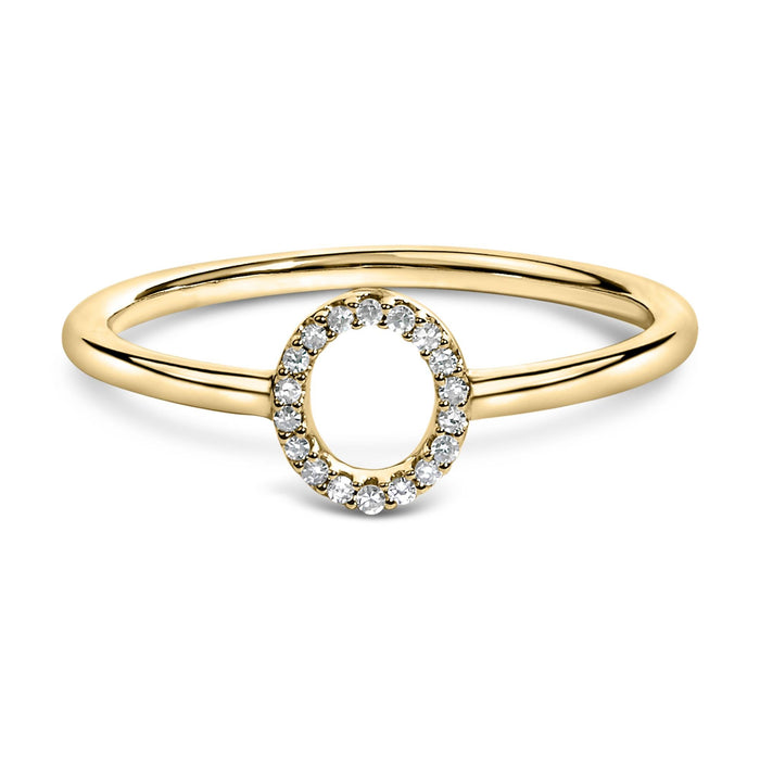 Diamond Accent Initial A-Z Ring in 10K Yellow Gold, photo 12