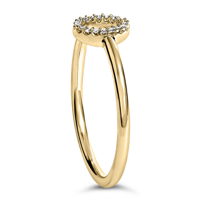 Diamond Accent Initial A-Z Ring in 10K Yellow Gold