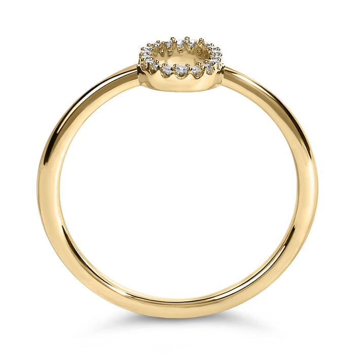Diamond Accent Initial A-Z Ring in 10K Yellow Gold