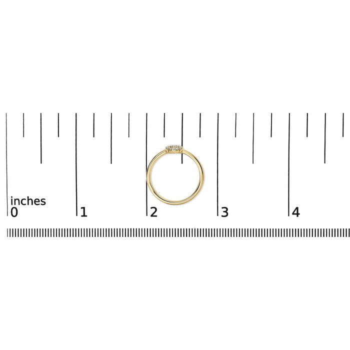 Diamond Accent Initial A-Z Ring in 10K Yellow Gold