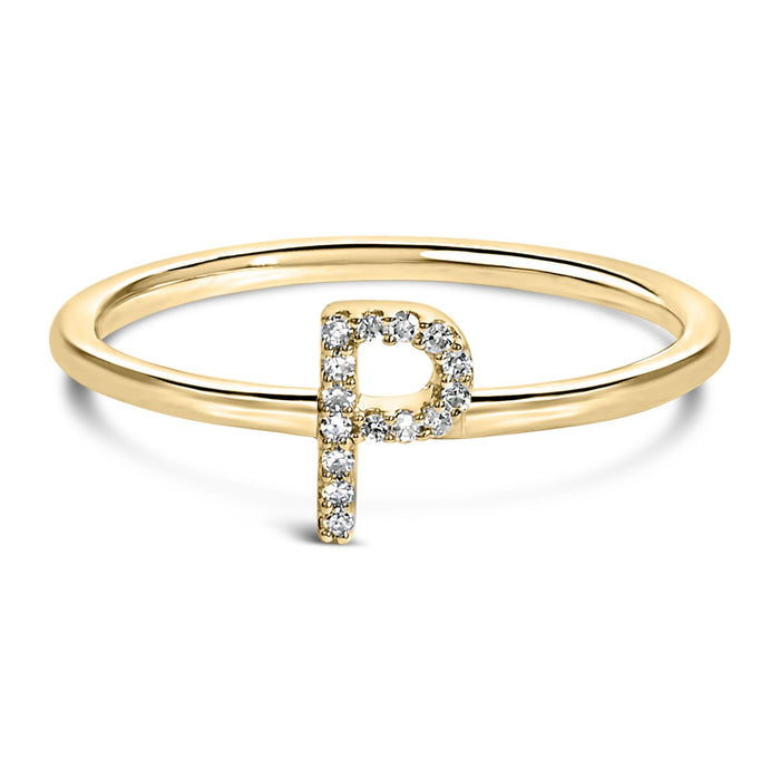 Diamond Accent Initial A-Z Ring in 10K Yellow Gold, photo 11