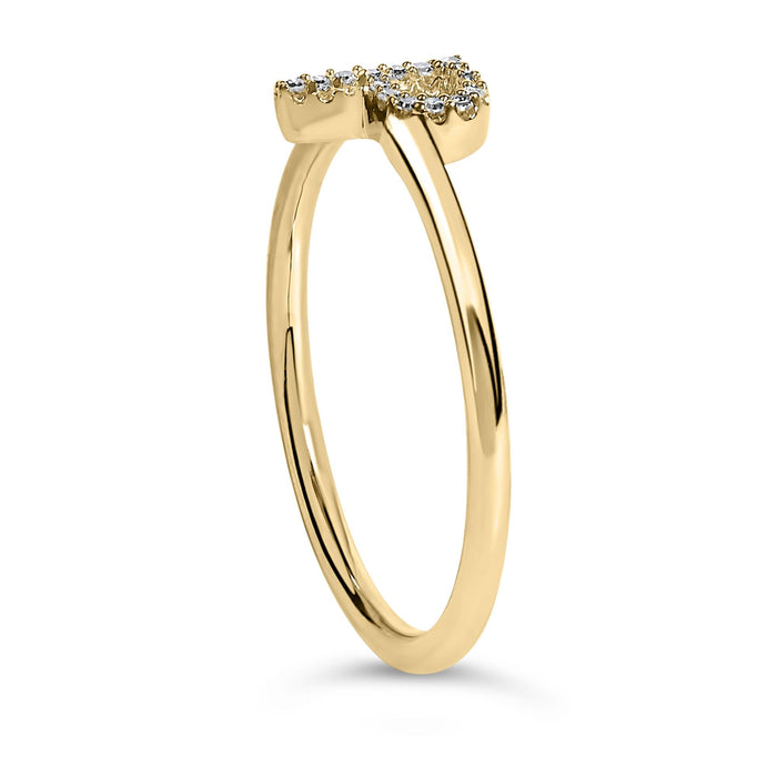 Diamond Accent Initial A-Z Ring in 10K Yellow Gold