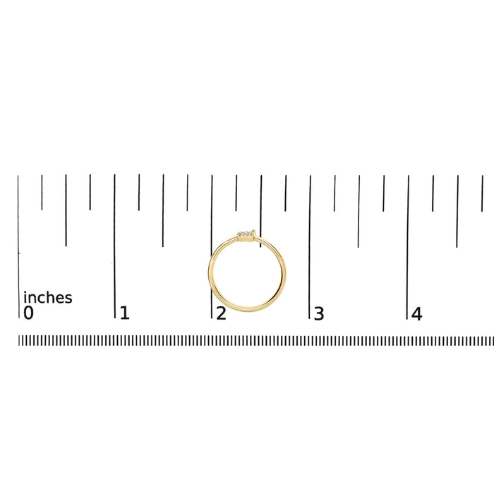 Diamond Accent Initial A-Z Ring in 10K Yellow Gold