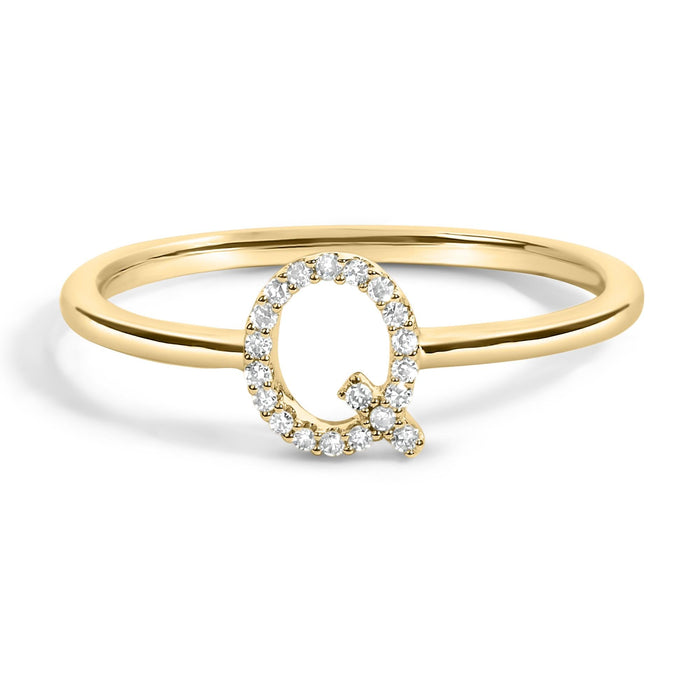 Diamond Accent Initial A-Z Ring in 10K Yellow Gold, photo 10