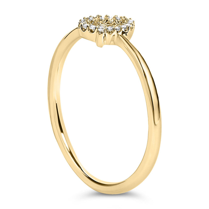 Diamond Accent Initial A-Z Ring in 10K Yellow Gold