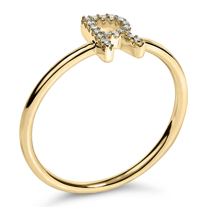 Diamond Accent Initial A-Z Ring in 10K Yellow Gold