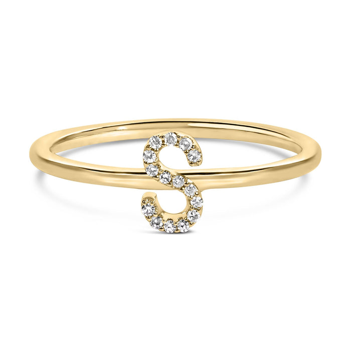 Diamond Accent Initial A-Z Ring in 10K Yellow Gold, photo 8