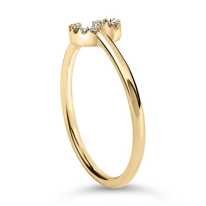Diamond Accent Initial A-Z Ring in 10K Yellow Gold