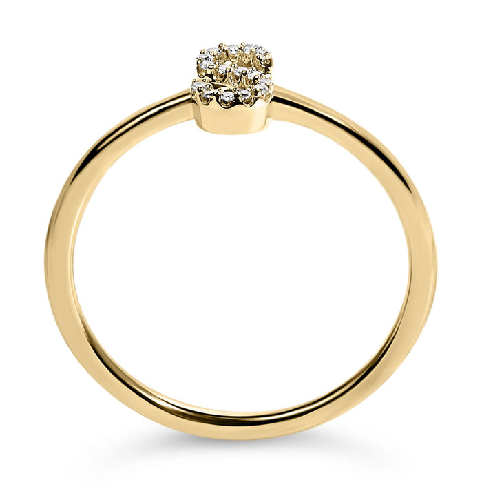Diamond Accent Initial A-Z Ring in 10K Yellow Gold