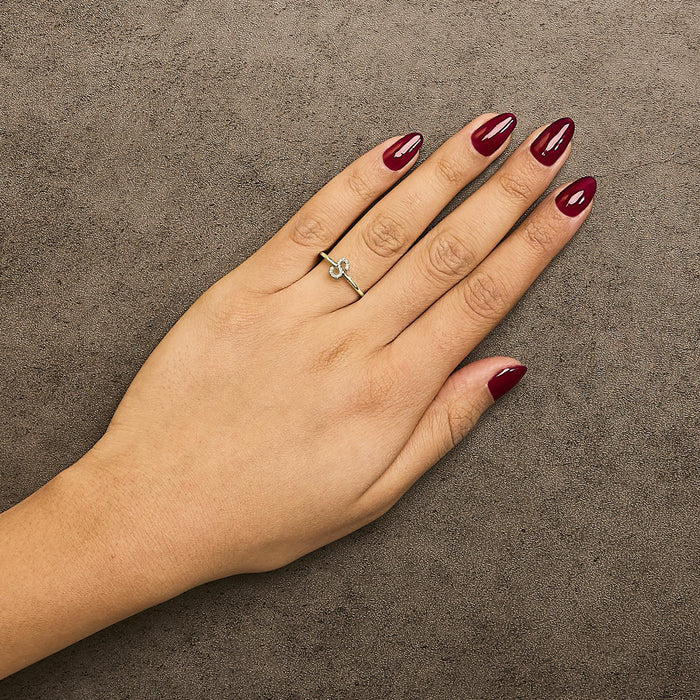 Diamond Accent Initial A-Z Ring in 10K Yellow Gold, photo 60
