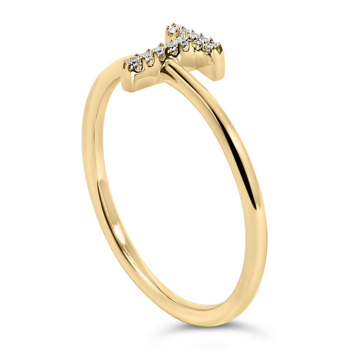 Diamond Accent Initial A-Z Ring in 10K Yellow Gold