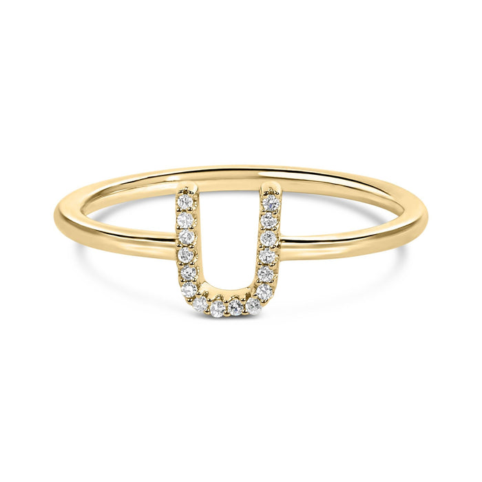Diamond Accent Initial A-Z Ring in 10K Yellow Gold, photo 6