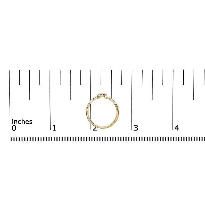 Diamond Accent Initial A-Z Ring in 10K Yellow Gold