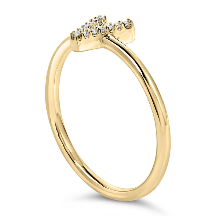 Diamond Accent Initial A-Z Ring in 10K Yellow Gold