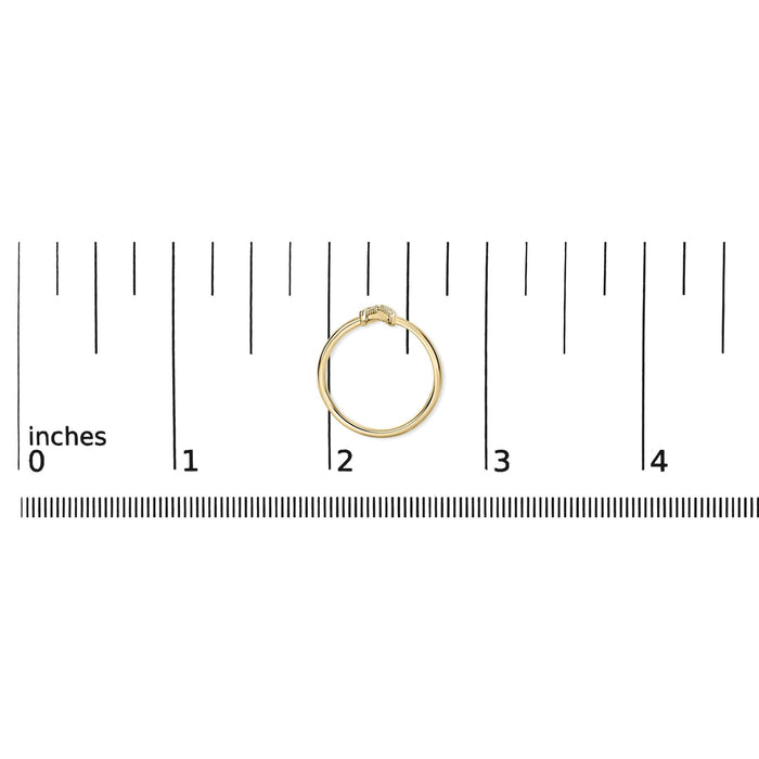 Diamond Accent Initial A-Z Ring in 10K Yellow Gold