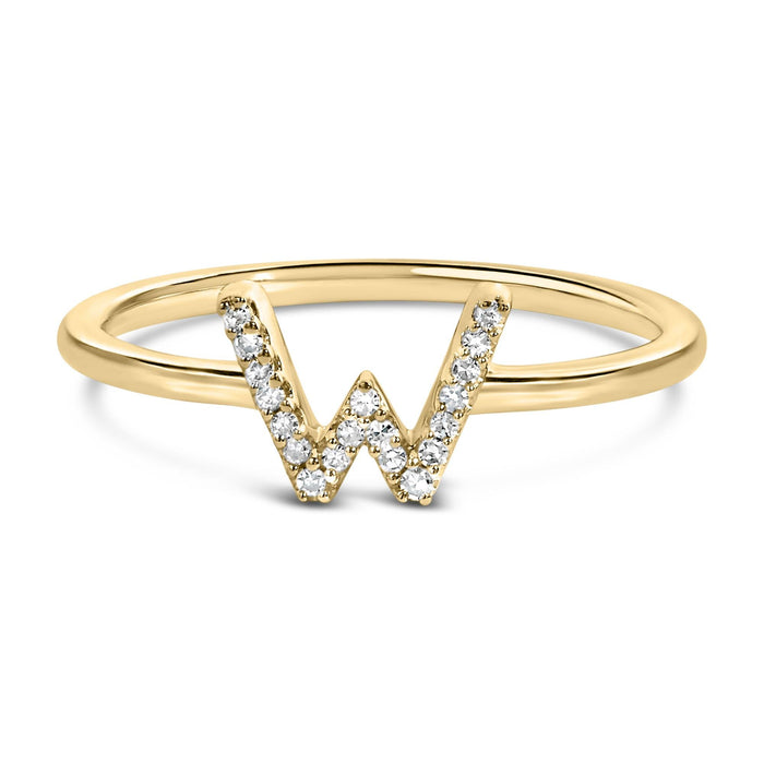 Diamond Accent Initial A-Z Ring in 10K Yellow Gold, photo 4