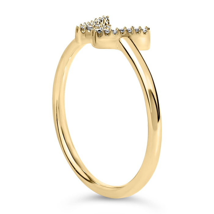 Diamond Accent Initial A-Z Ring in 10K Yellow Gold