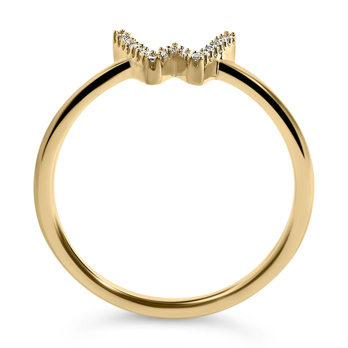Diamond Accent Initial A-Z Ring in 10K Yellow Gold