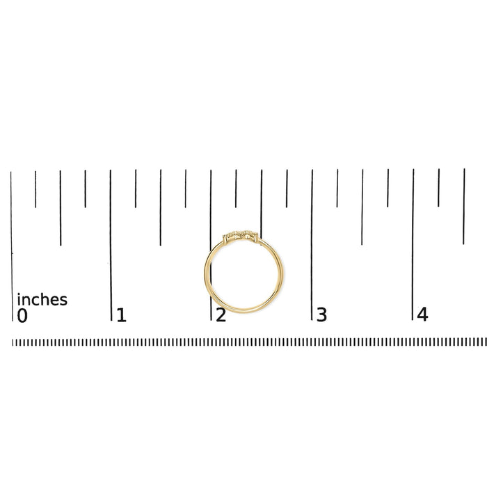 Diamond Accent Initial A-Z Ring in 10K Yellow Gold