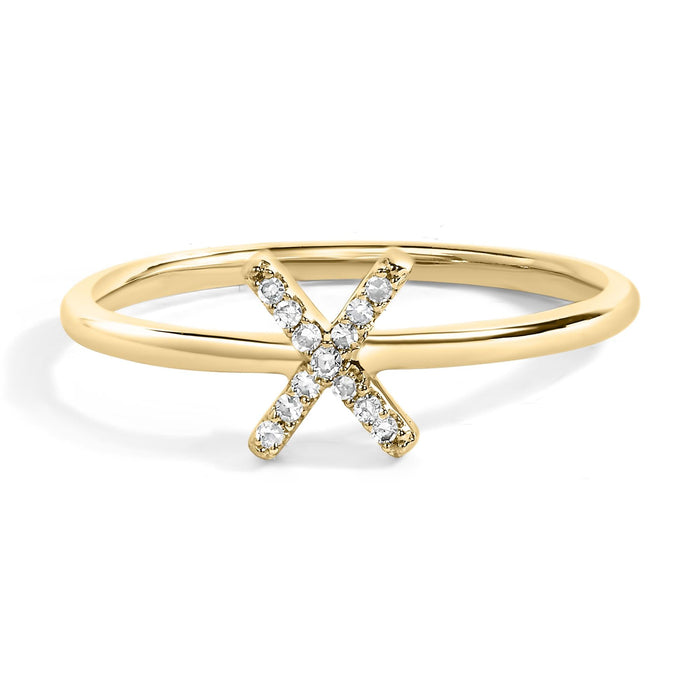 Diamond Accent Initial A-Z Ring in 10K Yellow Gold, photo 3