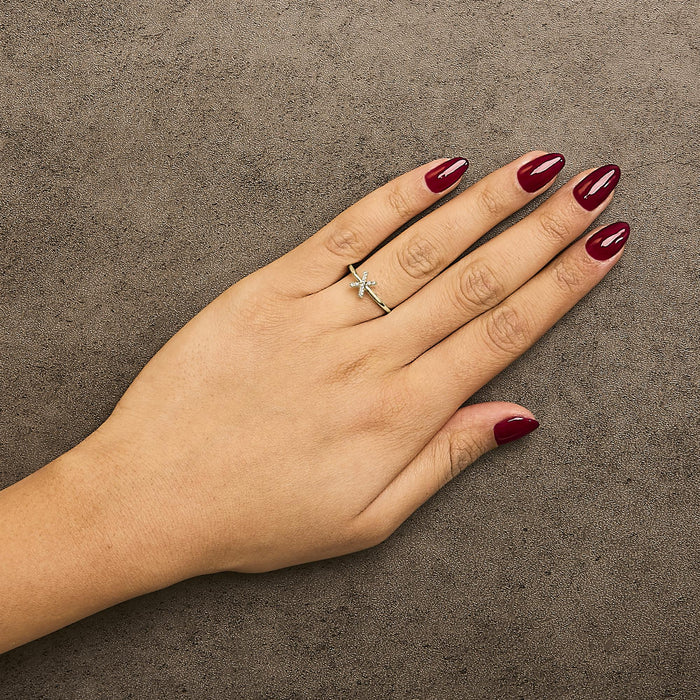 Diamond Accent Initial A-Z Ring in 10K Yellow Gold, photo 55