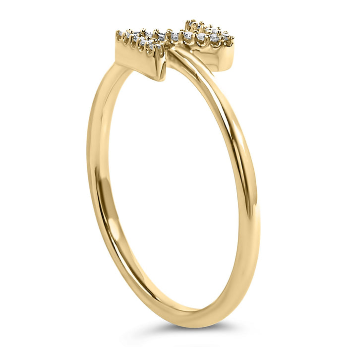 Diamond Accent Initial A-Z Ring in 10K Yellow Gold